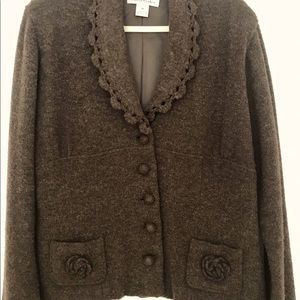 SOLD - Wool blend plus size jacket